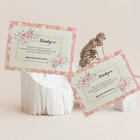 Elegant Floral Packaging Insert Business Card - Picture 2 of 7
